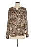 Etcetera 100% Polyester Animal Print Brown Long Sleeve Blouse Size 6 - photo 1