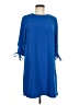 H&M 100% Polyester Solid Blue Casual Dress Size 8 - photo 1
