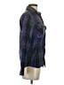 Express 100% Cotton Plaid Blue Long Sleeve Button-Down Shirt Size XS - photo 4