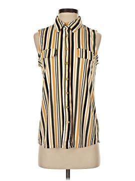 Indigo Rose Sleeveless Button Down Shirt