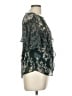 BCBGMAXAZRIA 100% Polyester Floral Green Short Sleeve Blouse Size M - photo 4