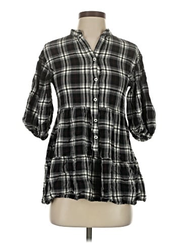 Max Studio 3/4 Sleeve Button-Down Shirt (view 1)