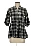 Max Studio 100% Rayon Plaid Black 3/4 Sleeve Button-Down Shirt Size XS - photo 1