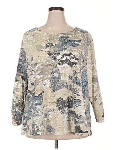 MULTIPLES 3/4 Sleeve Top (view 1)