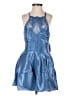 Free People 100% Polyester Solid Blue Cocktail Dress Size 0 - photo 1