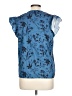 Unbranded Floral Blue Short Sleeve Blouse Size L - photo 2