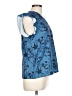 Unbranded Floral Blue Short Sleeve Blouse Size L - photo 4