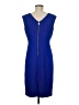 Ellen Tracy 100% Polyester Solid Blue Cocktail Dress Size 8 - photo 2