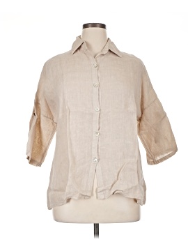Made In Italy 3/4 Sleeve Button Down Shirt
