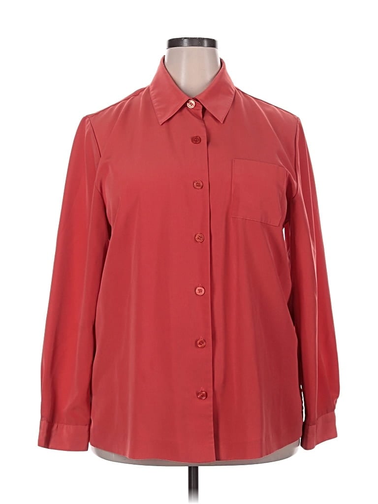 Pre-owned Sag Harbor Long Sleeve Blouse In Red