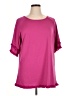 Unbranded 100% Polyester Pink Short Sleeve Blouse Size 1X - photo 1