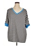 Unbranded Stripes Black Short Sleeve Top Size XL - photo 1