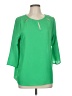 Everly 100% Polyester Green 3/4 Sleeve Blouse Size M - photo 1
