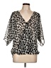 WAYF 100% Polyester Animal Print Silver 3/4 Sleeve Blouse Size L - photo 1