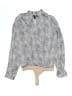 Paige 100% Polyester Paisley Gray Long Sleeve Blouse Size XS - photo 1