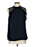 Bird 100% Polyester Black Blue Sleeveless Blouse Size L - photo 1
