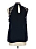 Bird 100% Polyester Black Blue Sleeveless Blouse Size L - photo 2