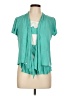 Andrea Teal Blue Short Sleeve Blouse Size L - photo 1
