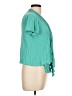 Andrea Teal Blue Short Sleeve Blouse Size L - photo 4