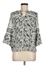 Fever Floral Silver 3/4 Sleeve Blouse Size M - photo 1