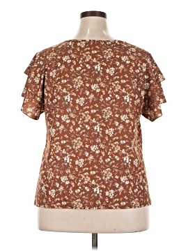 Blouse à Manches Courtes Imprimée Floral Emery Rose - Taille 3XL, Occasion En Parfait état, Matière Mélange Polyester, Coupe Relax