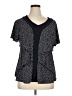 Christopher & Banks Polka Dots Black Blue Short Sleeve Blouse Size 1X (estimated) - photo 1