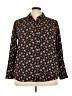 LC Lauren Conrad 100% Polyester Print Brown Long Sleeve Blouse Size 2X - photo 1