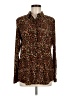 Nine West 100% Polyester Animal Print Brown Long Sleeve Blouse Size M - photo 1