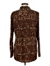 Nine West 100% Polyester Animal Print Brown Long Sleeve Blouse Size M - photo 2