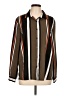 Unbranded 100% Polyester Stripes Brown Long Sleeve Blouse Size L - photo 1