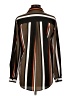 Unbranded 100% Polyester Stripes Brown Long Sleeve Blouse Size L - photo 2