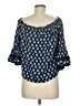Solitaire 100% Rayon Blue 3/4 Sleeve Blouse Size M - photo 2