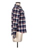 Passport 100% Cotton Plaid Blue Long Sleeve Button-Down Shirt Size M - photo 4