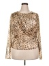 Sarah Hann Animal Print Gold Long Sleeve Blouse Size 2X - photo 1