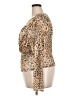 Sarah Hann Animal Print Gold Long Sleeve Blouse Size 2X - photo 5