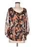 Charter Club 100% Polyester Orange 3/4 Sleeve Blouse Size M - photo 1