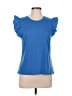 On 34th Blue Short Sleeve Top Size L - photo 1