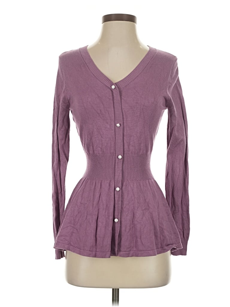 Pre-owned Allegra K Cardigan Sweater In Purple