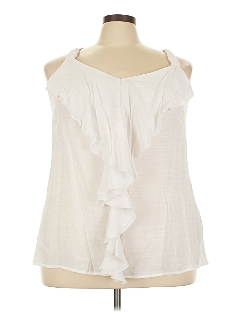 Pre-owned Avenue Sleeveless Blouse In White
