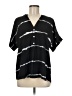 Unbranded Stripes Black Short Sleeve Blouse Size M - photo 1