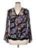 Vineet Bahl Floral Black 3/4 Sleeve Blouse Size XL - photo 1