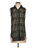 J.Crew 100% Polyester Houndstooth Black Sleeveless Blouse Size 0 - photo 1