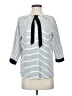 Iora Stripes White 3/4 Sleeve Blouse Size S - photo 1