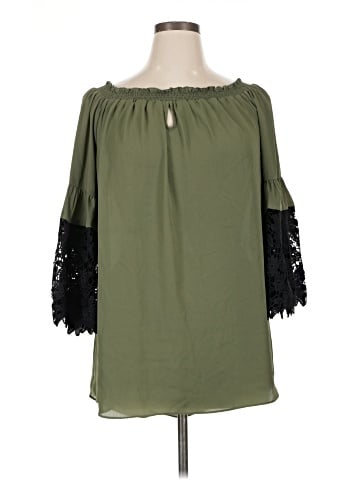 Midnight Velvet 3/4 Sleeve Blouse (view 1)