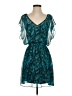 Express 100% Polyester Paisley Teal Cocktail Dress Size S - photo 1