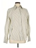 Paige Stripes Ivory Long Sleeve Button-Down Shirt Size M - photo 1