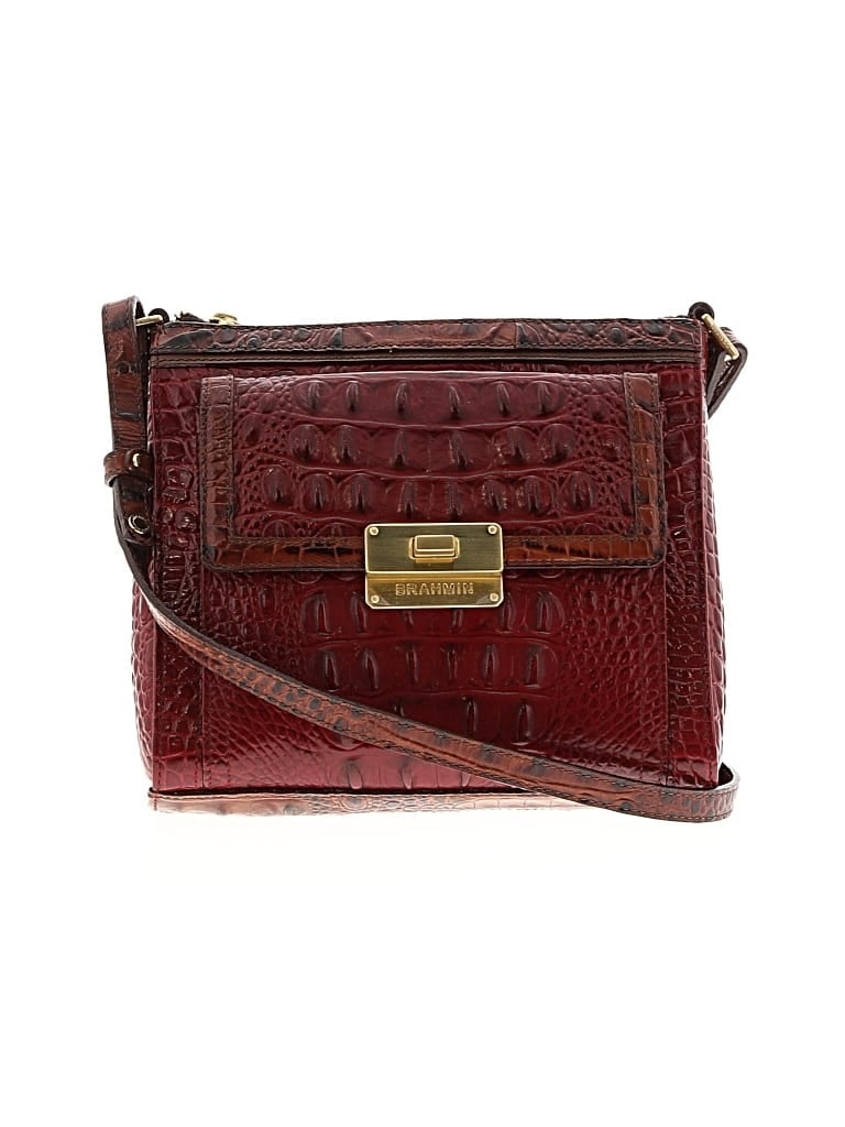 Pre-owned Brahmin Leather Crossbody Bag In Burgundy