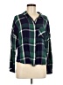 Sanctuary 100% Rayon Plaid Green Long Sleeve Button-Down Shirt Size M - photo 1