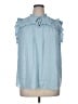 Maison d' Amelie 100% Polyester Blue Sleeveless Blouse Size XL - photo 1
