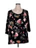 PREMISE Floral Black Cardigan Size 2X - photo 1